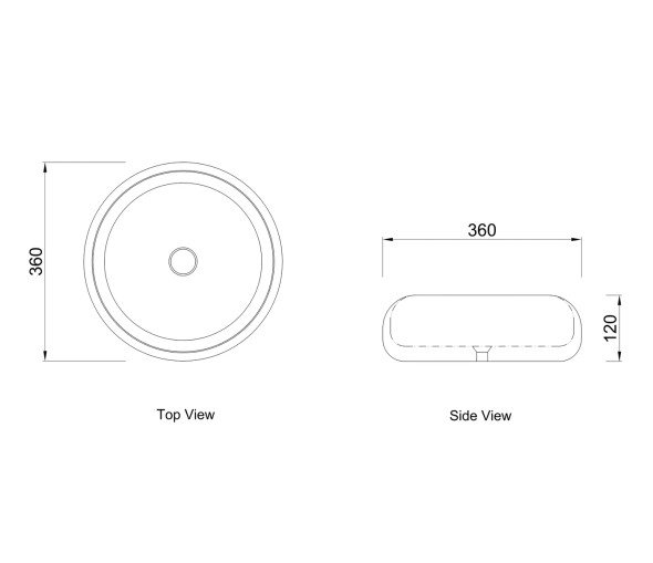Laguna 360x360x120 Gloss White Basin