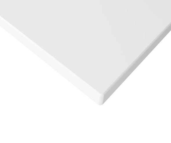 LAUNDRY STONE TOP 650MM - MATTE WHITE - NO HOLE