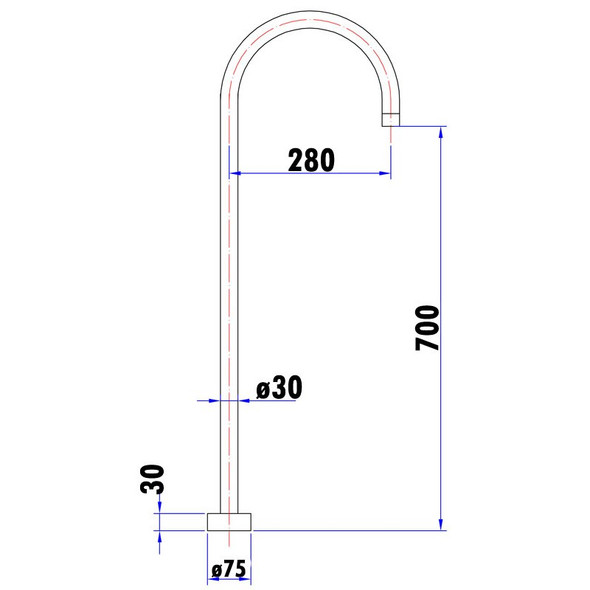 YALE FREESTANDING FLOOR SPOUT CHROME