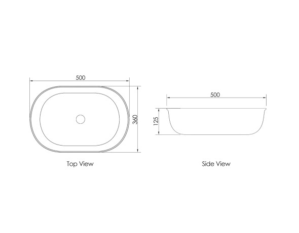 BRONTE OVAL BASIN - MATTE BLACK