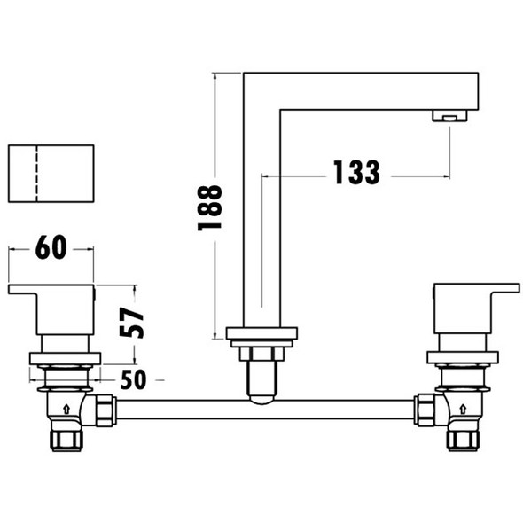 DAMIAN BASIN TAP SET - CHROME