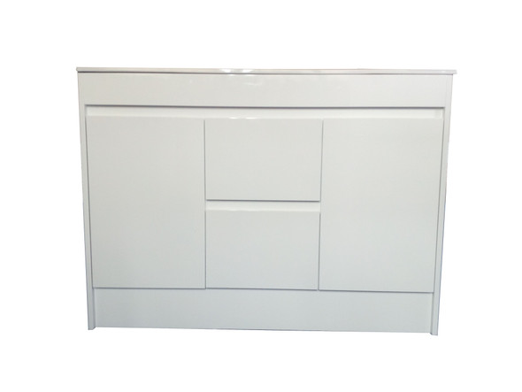 Polar 1200 DOUBLE Bowl Cabinet Only with Kickboard – Gloss White
