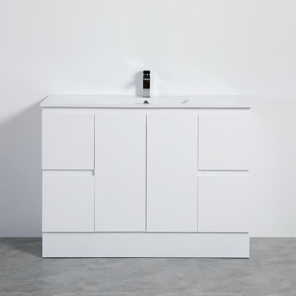 Polar 1200 Single Bowl Cabinet Only with Kickboard – Gloss White