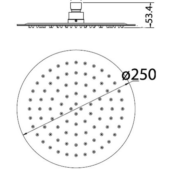 DOVE ROUND SS SHOWER HEAD 250mm - BRUSHED COPPER