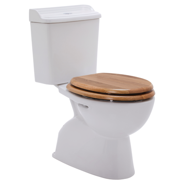 Colonial II Closed Coupled Suite P Trap - Oak Seat