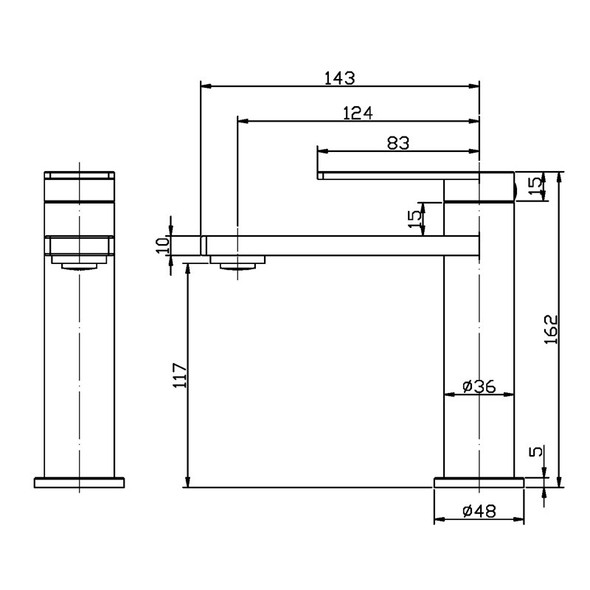 RUKI BASIN MIXER - CHROME