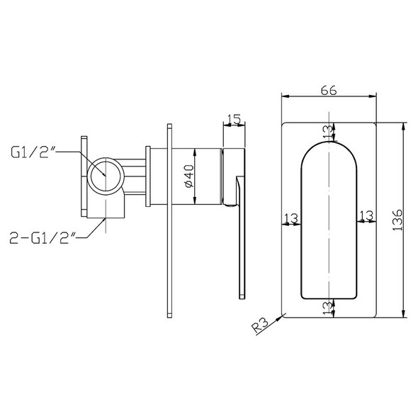 RUKI WALL MIXER - GUN METAL