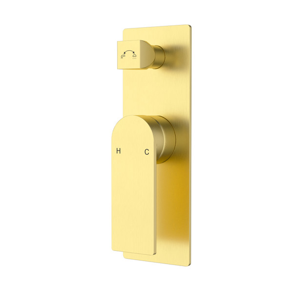 RUKI WALL MIXER WITH DIVERTER - BRUSHED GOLD