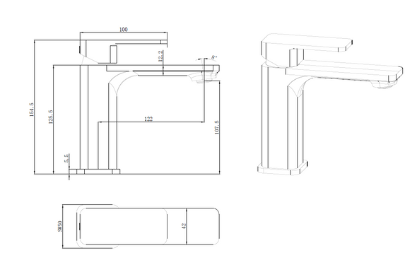 NOVA II BASIN MIXER - CHROME