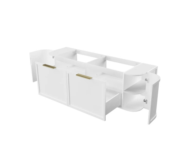 HAMPSHIRE 1500MM SATIN WHITE WALL HUNG CURVE VANITY (12TH & NTH ONLY) HAMPSHIRE 1500MM SATIN WHITE WALL HUNG CURVE VANITY (12TH & NTH ONLY)