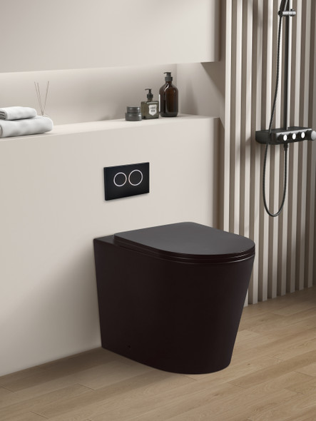 AVIS RIMLESS TOILET FLOOR PAN - MATTE BLACK AVIS RIMLESS TOILET FLOOR PAN - MATTE BLACK
