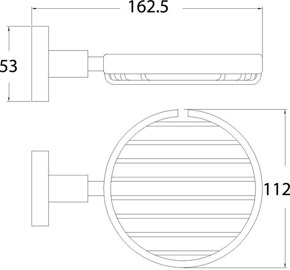 OTUS SOAP DISH WIRE MATT BLACK 