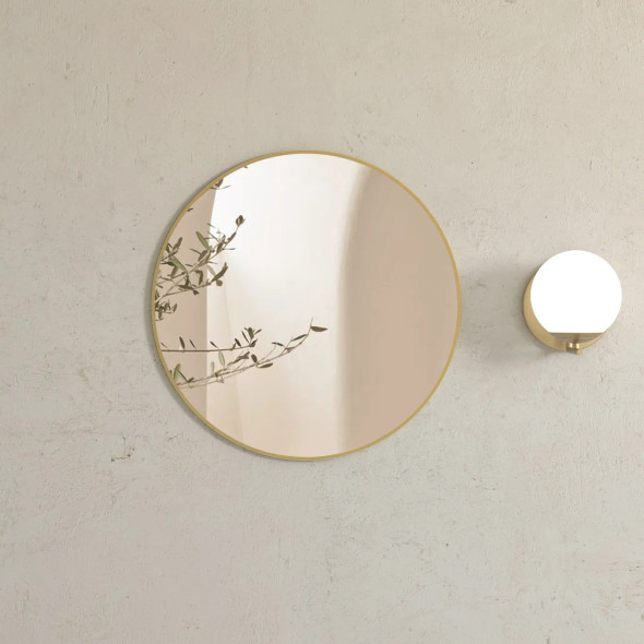 LONDON BRUSHED GOLD METAL FRAMED MIRROR 700MM  LONDON BRUSHED GOLD METAL FRAMED MIRROR 700MM