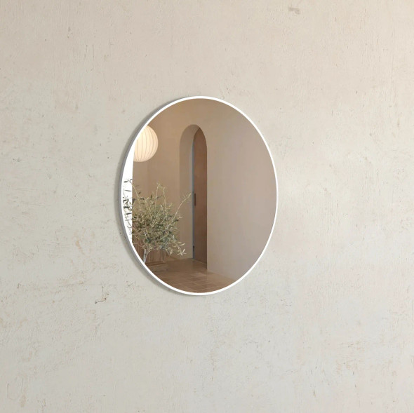 LONDON WHITE METAL FRAMED MIRROR 700MM 