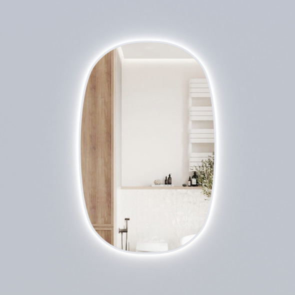 VALMONT VERTICAL LED BACKLIT MIRROR 580mm - WHITE FRAME