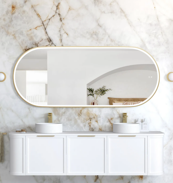 LED NOOSA 1800x750mm GOLD METAL FRAME MIRROR