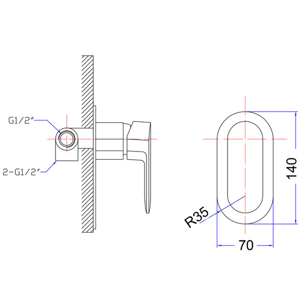 CORA WALL MIXER - MATTE BLACK