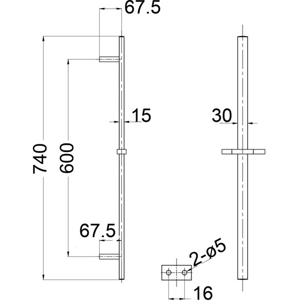 EDEN RAIL SHOWER - MATTE BLACK