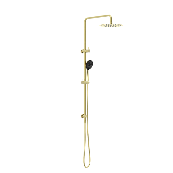 ROUND PROJECT TWIN SHOWER 4 STAR RATING - BRUSHED GOLD