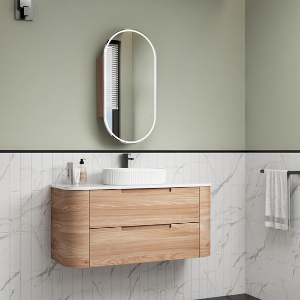 BRIONY CURVED WALL HUNG VANITY 1200mm 