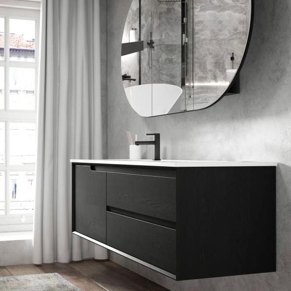 BYRON WALL HUNG VANITY 1200mm - BLACK OAK