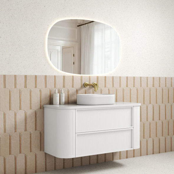 RAMEE FLUTED CURVED WALL HUNG VANITY 1200mm