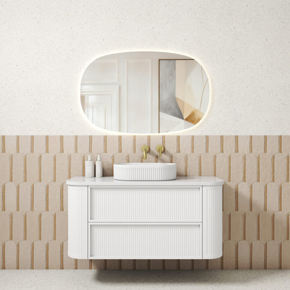 RAMEE FLUTED CURVED WALL HUNG VANITY 1200mm