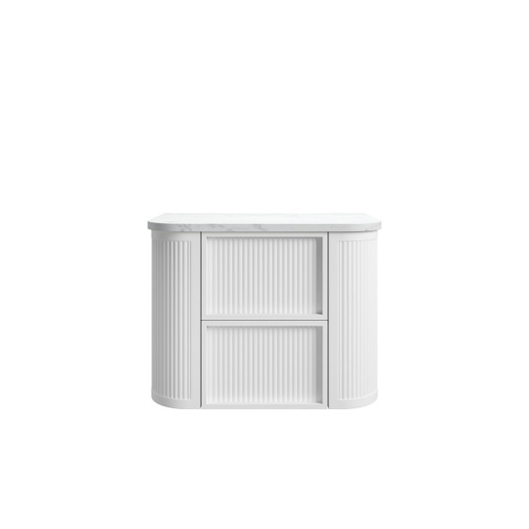 RAMEE FLUTED CURVED WALL HUNG VANITY 750mm