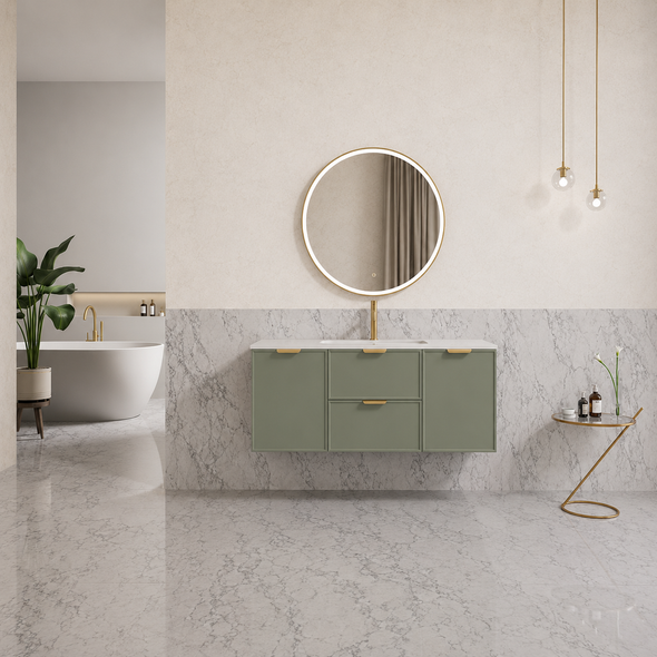 MIAMI Wall Hung Vanity 1200mm - Olive Green