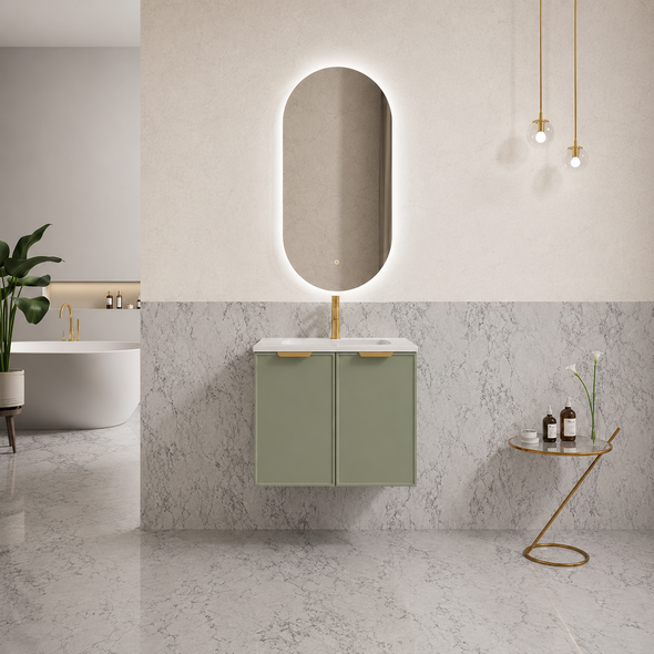 MIAMI Wall Hung Vanity 600mm - Olive Green