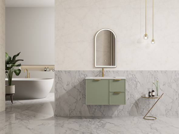 MIAMI Wall Hung Vanity 750mm - Olive Green