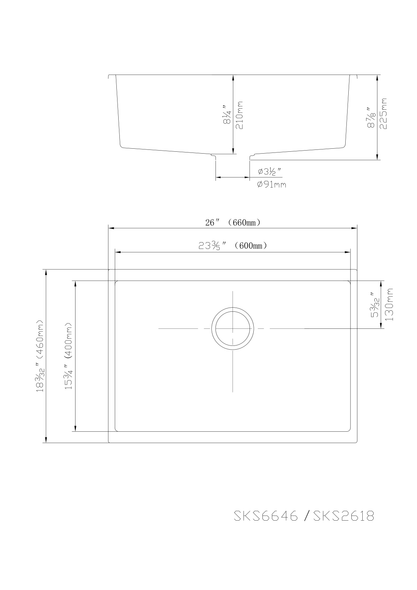 QUIN SINGLE SINK MATTE BLACK 660*460*225mm