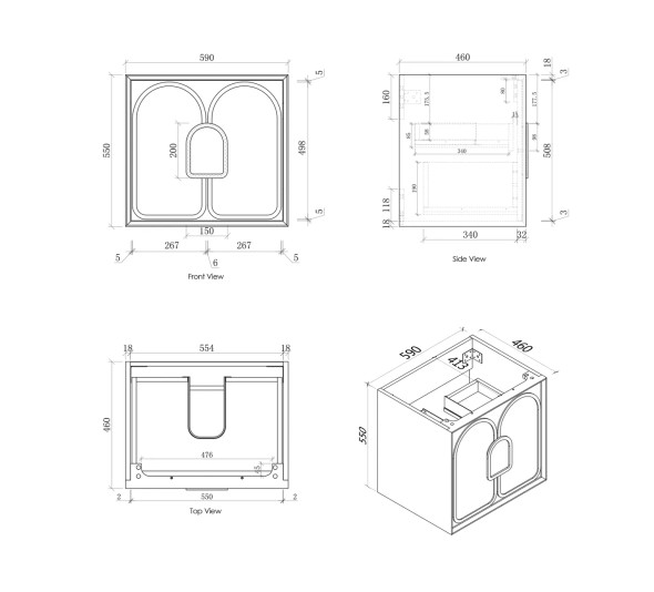 LAGUNA MARK II VANITY 600MM - SATIN WHITE 