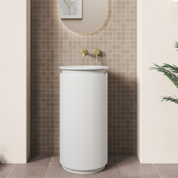 CIVARO FLOOR STANDING MATTE WHITE PILLAR CABINET