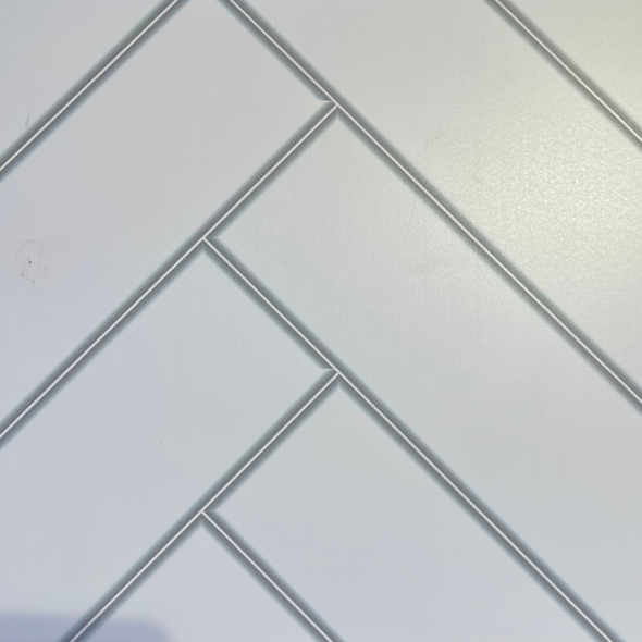 Mr Wet Wall 1000x2400x10mm Wall Panels - WHITE HERRINGBONE