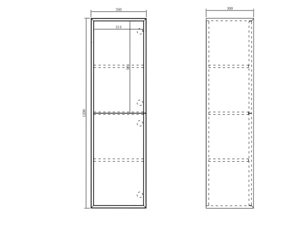 BONDI TALL BOY 350x300x1200 WOODLAND OAK