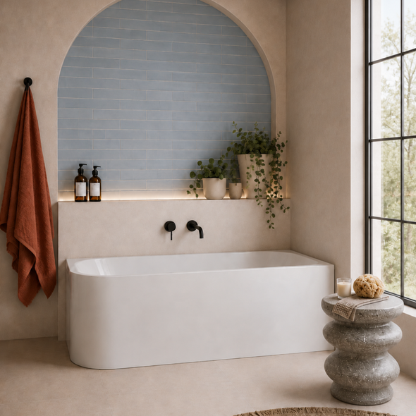 Modica 1500 Right Corner Bath Gloss White