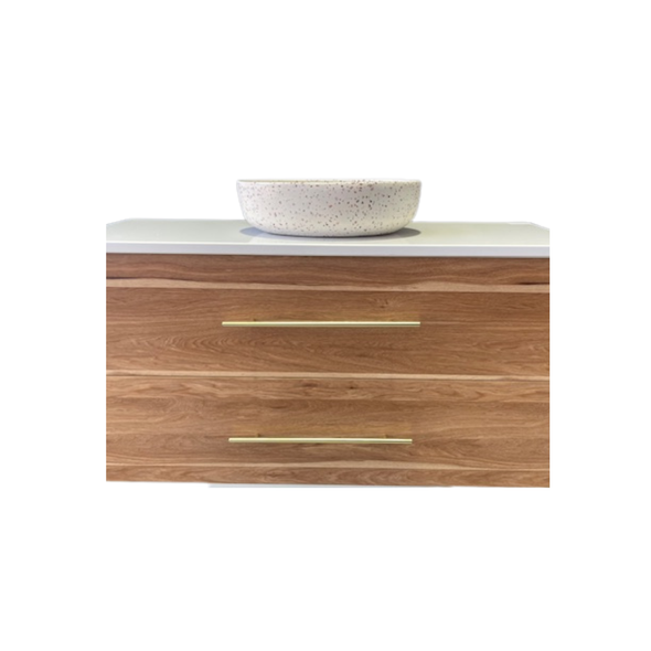 SPOTTED GUM WALL HUNG VANITY DD 900