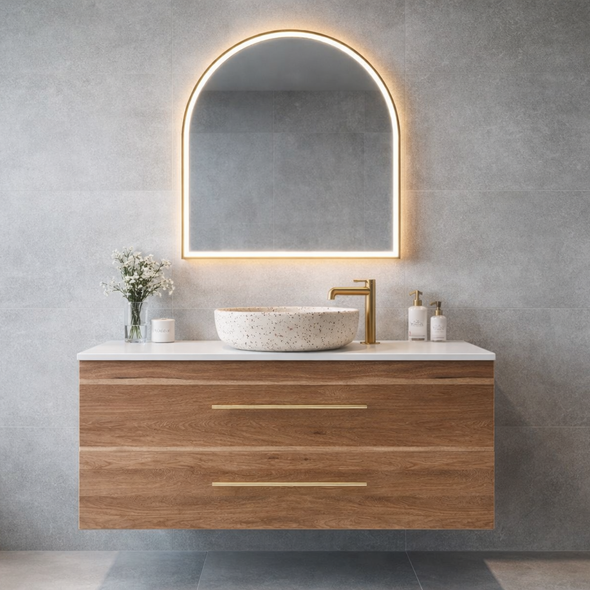 SPOTTED GUM WALL HUNG VANITY DD 1200