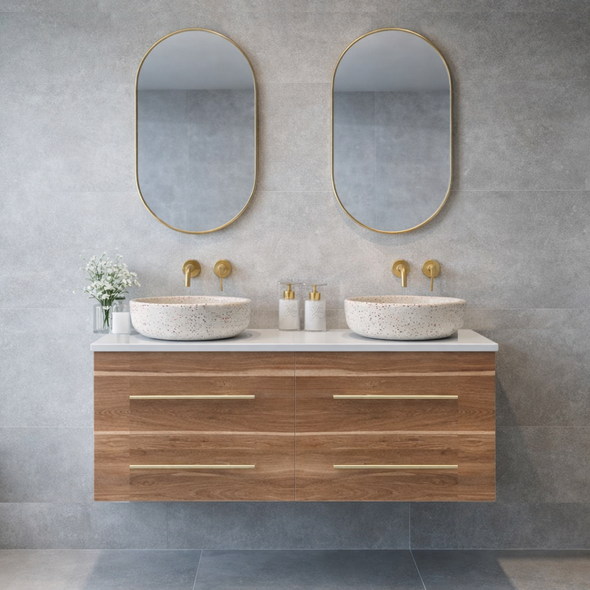 SPOTTED GUM WALL HUNG VANITY 4D 1200