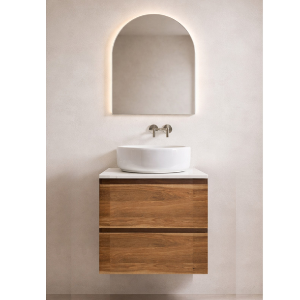 SPOTTED GUM WALL HUNG VANITY 45 DD 600mm
