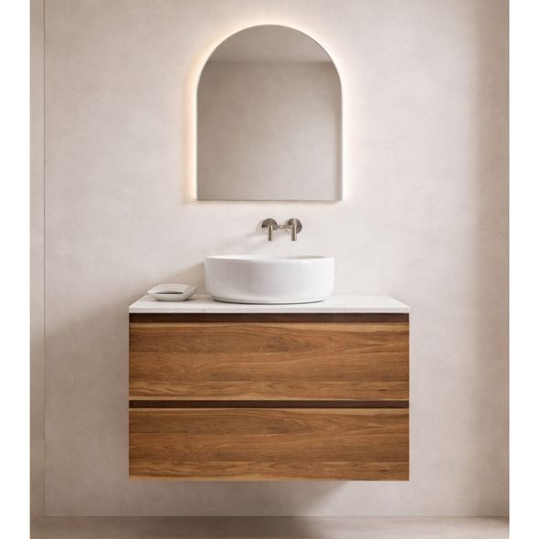 SPOTTED GUM WALL HUNG VANITY 45 DD 750mm