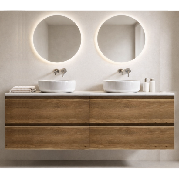 SPOTTED GUM WALL HUNG VANITY 45 4D 1800mm