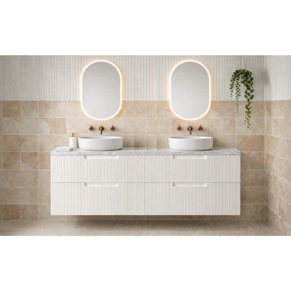 ALEXANDRA MATTE WHITE WALL HUNG VANITY 4D 1800