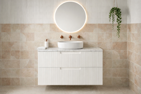 ALEXANDRA MATTE WHITE WALL HUNG VANITY DD 900