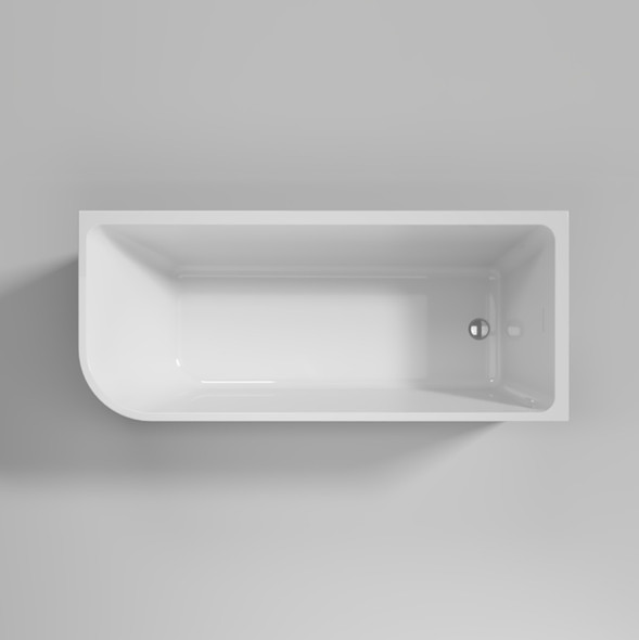 Modica 1400 Right Corner Bath Gloss White