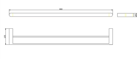 SHANNON 800 DOUBLE TOWEL RAIL - GUN METAL