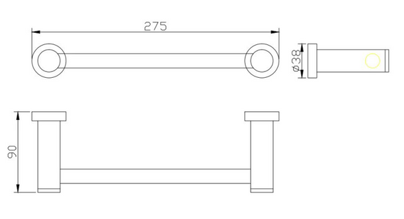 SAMANTHA HAND TOWEL RAIL - BRUSHED NICKEL