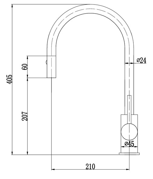OTUS PULL OUT SINK MIXER - MATTE BLACK