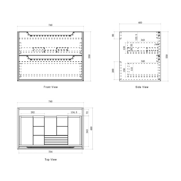 BYRON WALL HUNG VANITY 750mm - SABLE WALNUT